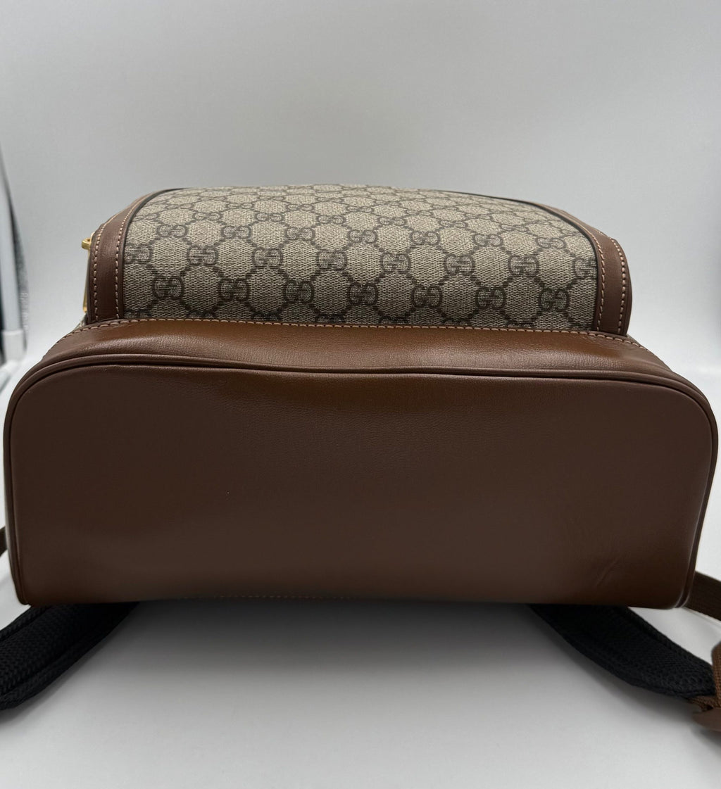 GUCCI GG Supreme and Leather Backpack