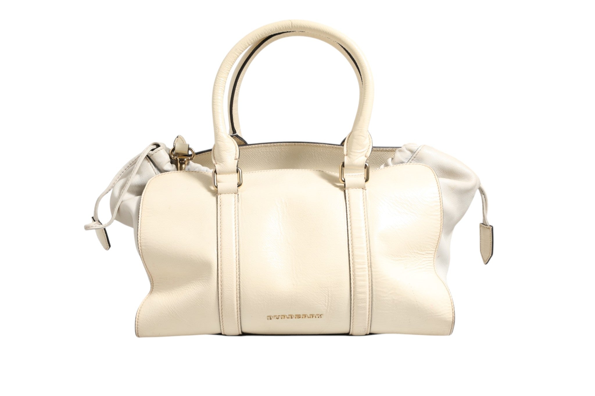 Chalk White Large Leather Tote Bag