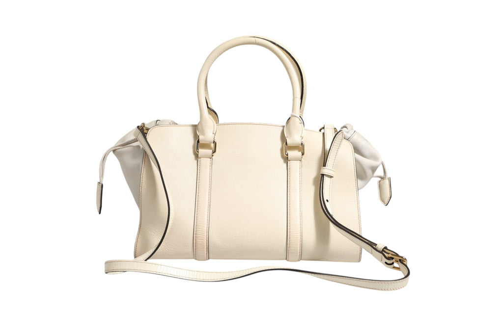 Chalk White Large Leather Tote Bag