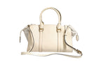 Chalk White Large Leather Tote Bag