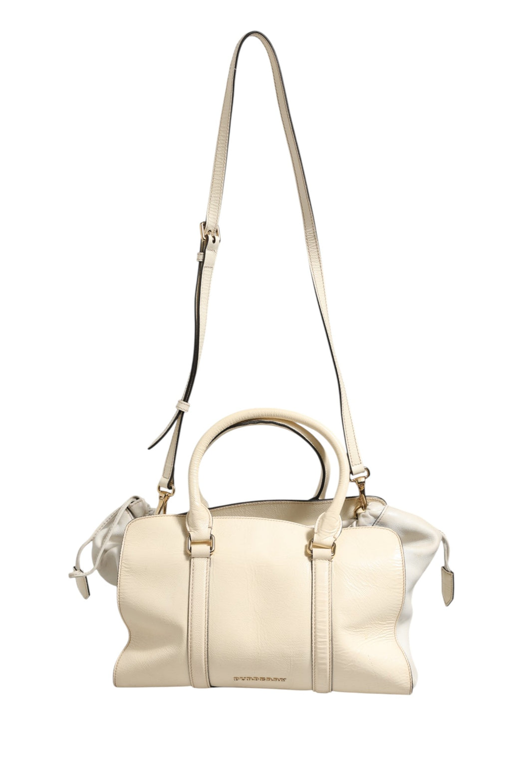 Chalk White Large Leather Tote Bag