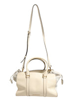 Chalk White Large Leather Tote Bag