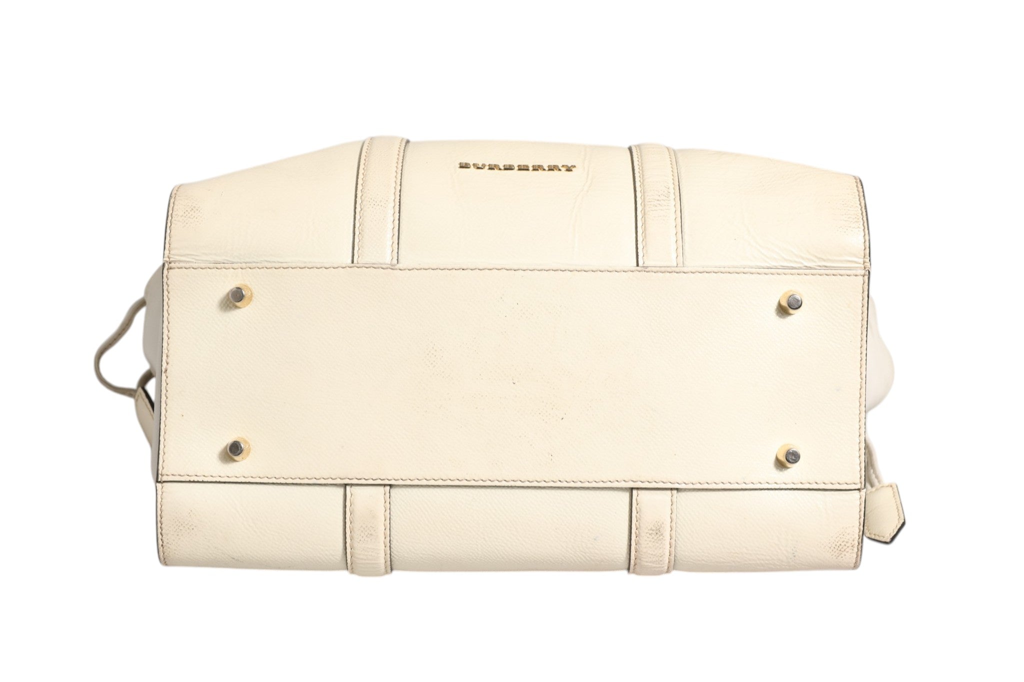 Chalk White Large Leather Tote Bag