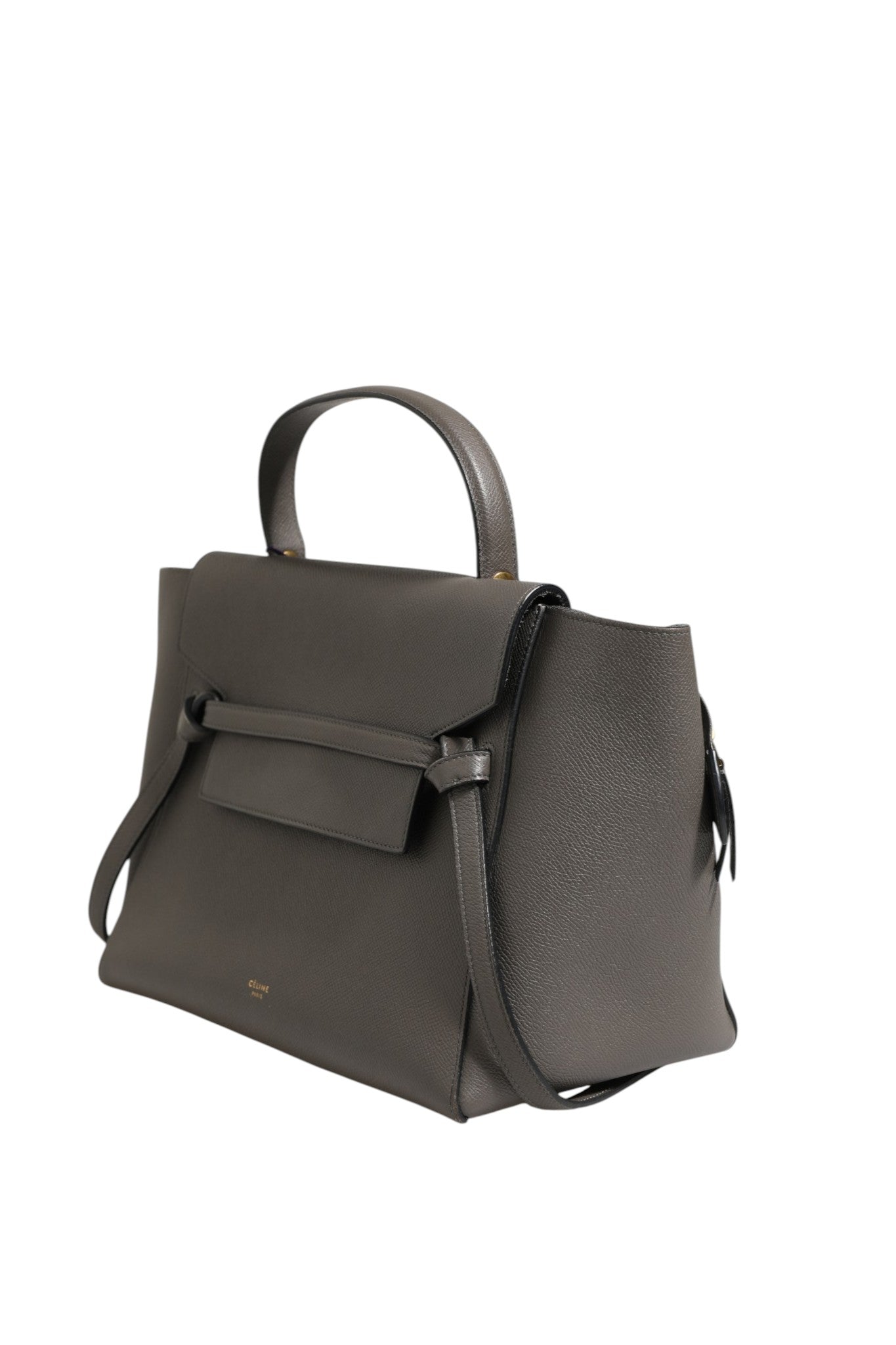 Nano Belt Bag in Grained Calfskin Grey