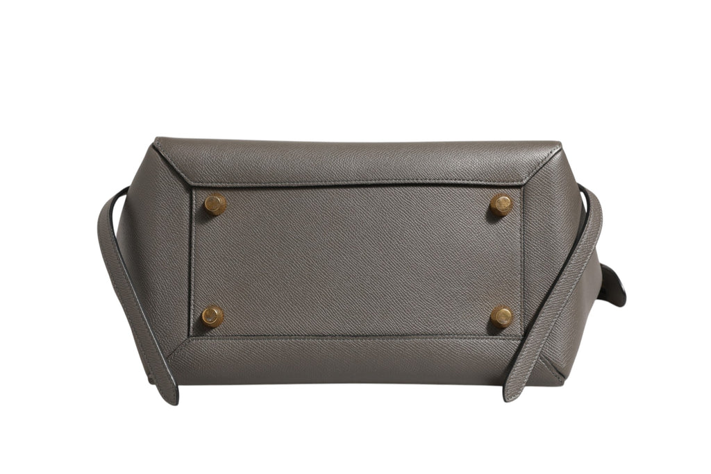 Nano Belt Bag in Grained Calfskin Grey