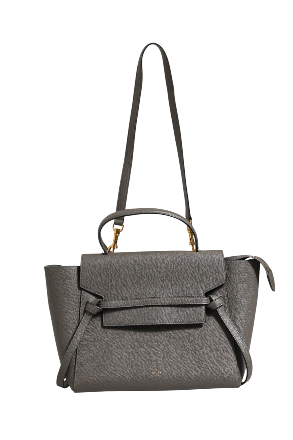 Nano Belt Bag in Grained Calfskin Grey