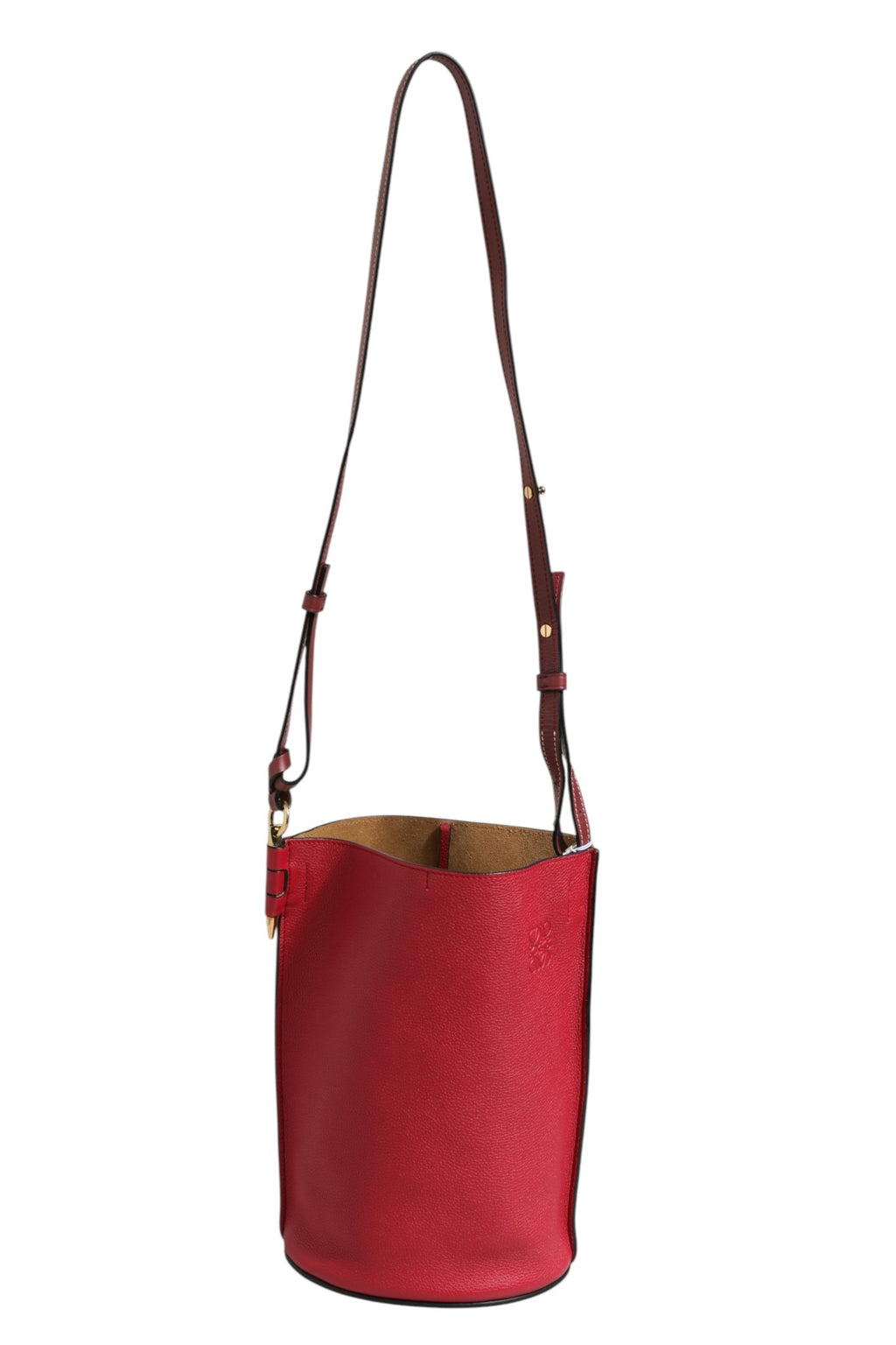 Gate Raspberry & Wine Leather Bucket Bag