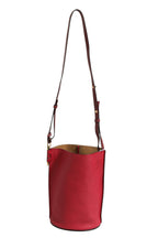 Gate Raspberry & Wine Leather Bucket Bag