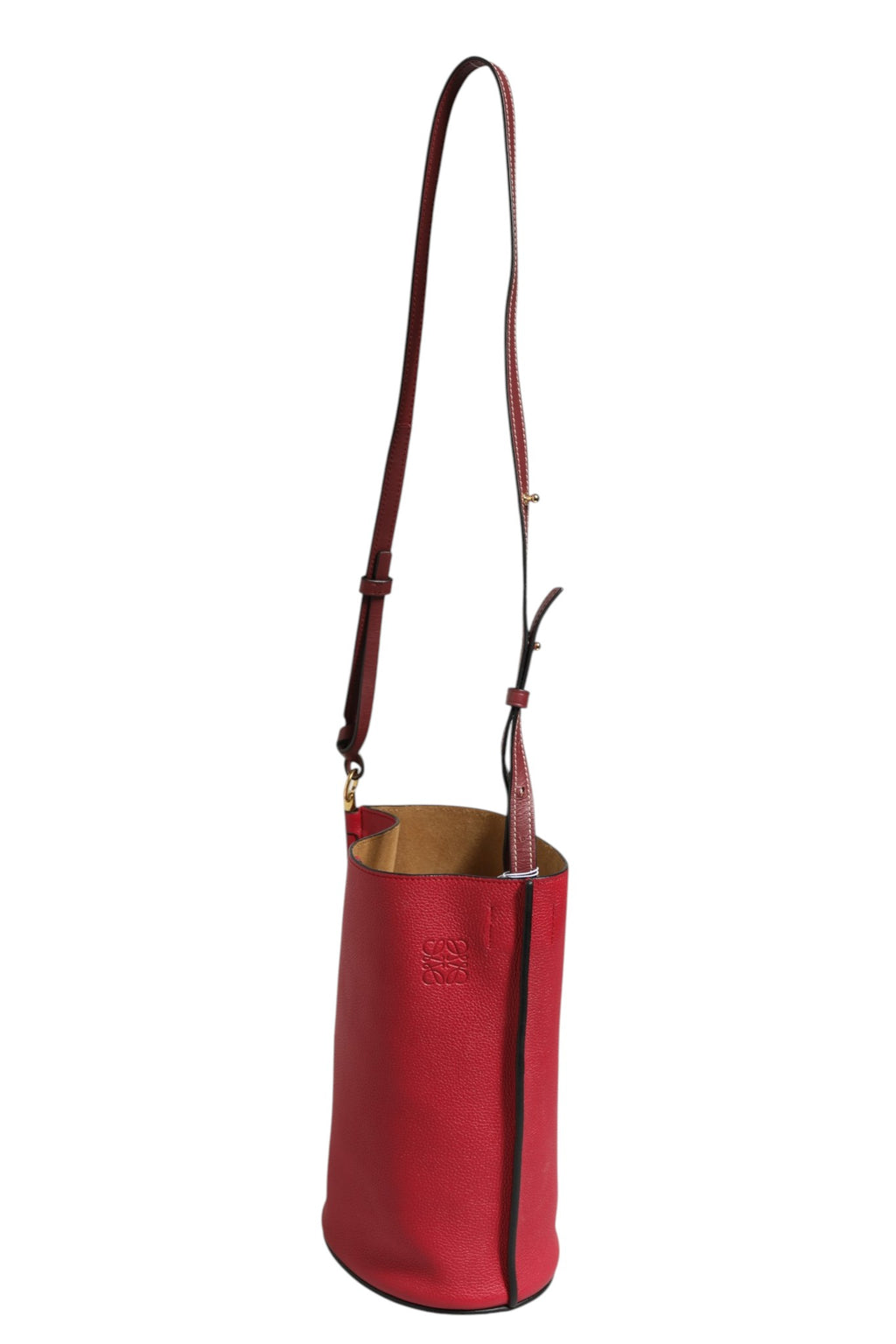 Gate Raspberry & Wine Leather Bucket Bag