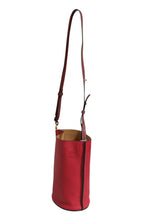 Gate Raspberry & Wine Leather Bucket Bag