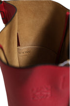 Gate Raspberry & Wine Leather Bucket Bag