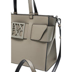 Beige Artificial Leather Handbag