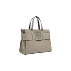 Beige Artificial Leather Handbag