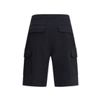 Black Cotton Bermuda Shorts