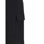 Black Cotton Bermuda Shorts