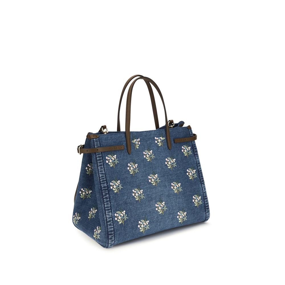 Blue Cotton Shoulder Bag