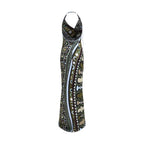 Multicolor Silk Long Dress