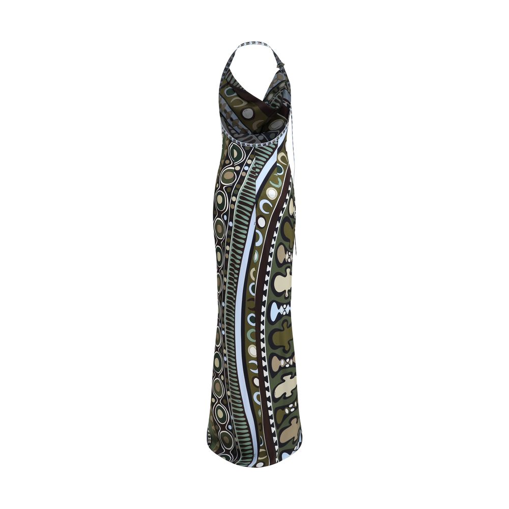 Multicolor Silk Long Dress
