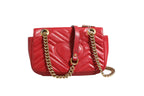 Marmont Small Shoulder Bag in Rosso Ancora Red Leather
