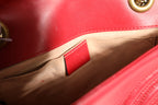 Marmont Small Shoulder Bag in Rosso Ancora Red Leather