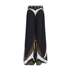 Black Silk Flared Pants