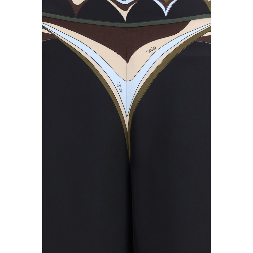Black Silk Flared Pants