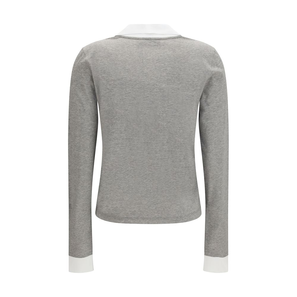 Gray Cotton Long Sleeve T-Shirt