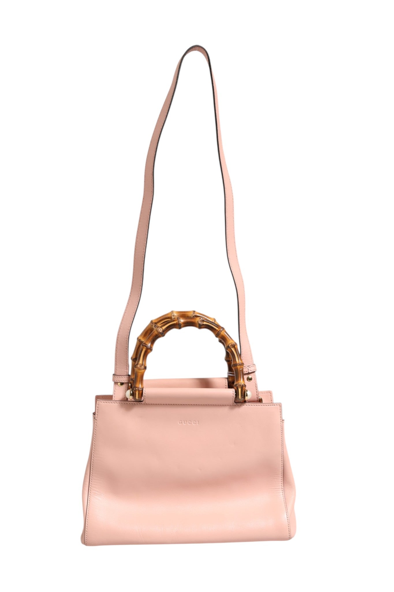 Pink And White Calfskin Small Nymphaea Top Handle Bag
