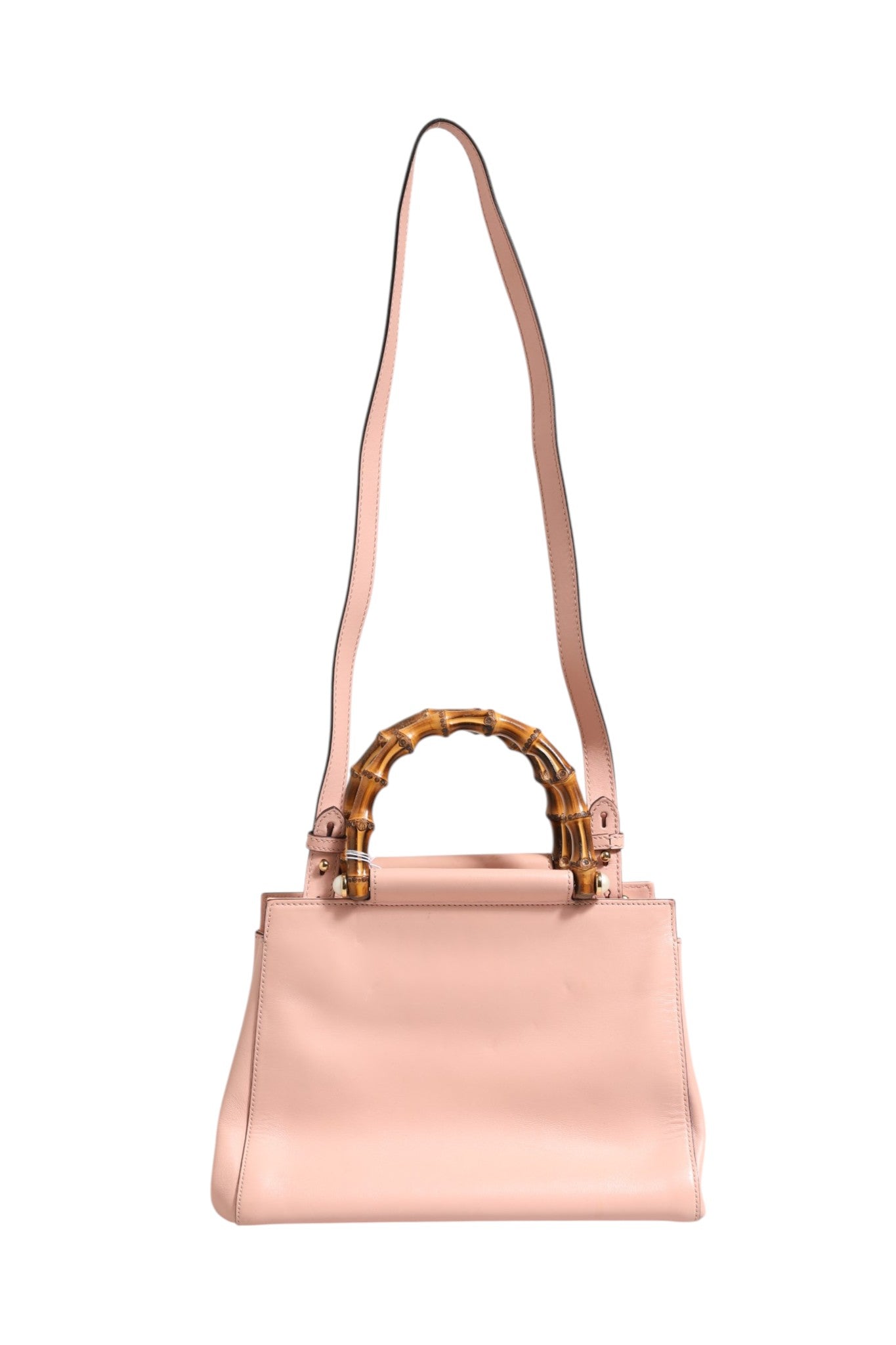 Pink And White Calfskin Small Nymphaea Top Handle Bag