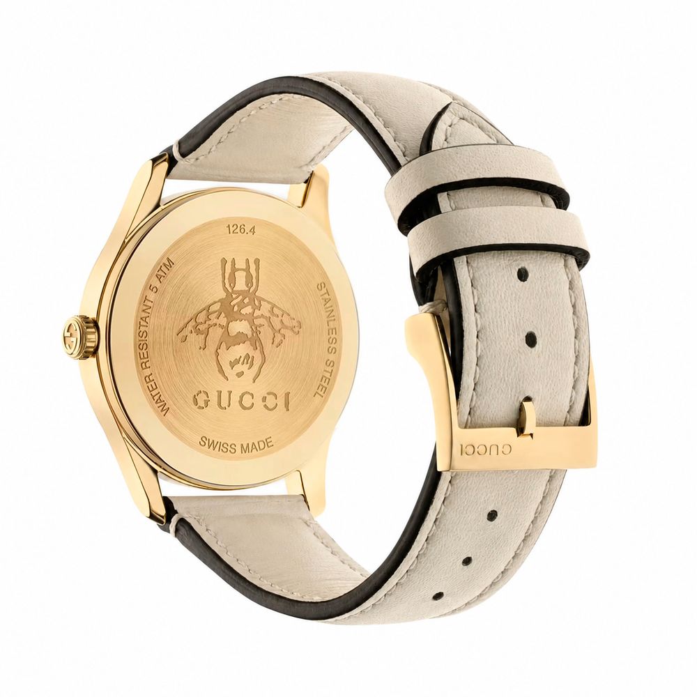 Beige Leather Dress Watch