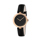 Black Leather Dress Watch