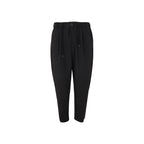 Black Polyester Casual Pants