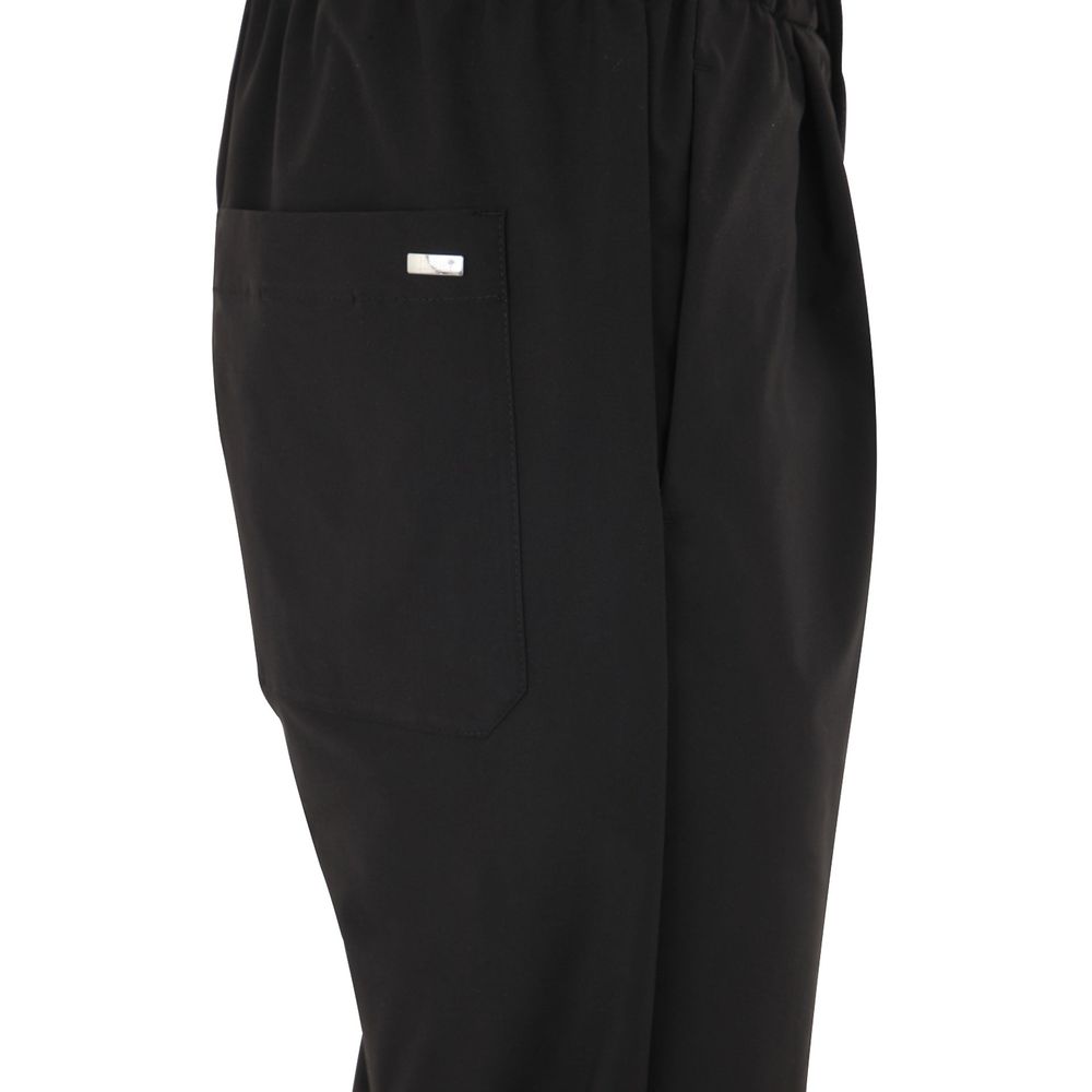 Black Polyester Casual Pants