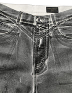 Grey Washed Mid Waist Straight Denim Jeans