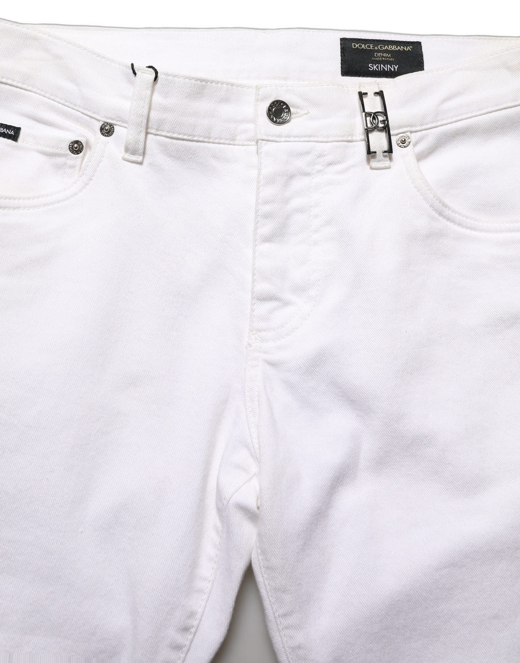White Cotton Skinny Mid Waist Denim Jeans