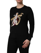 Black Angels Wool Crew Neck Pullover Sweater