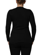 Black Long Sleeves Crew Neck Pullover Sweater