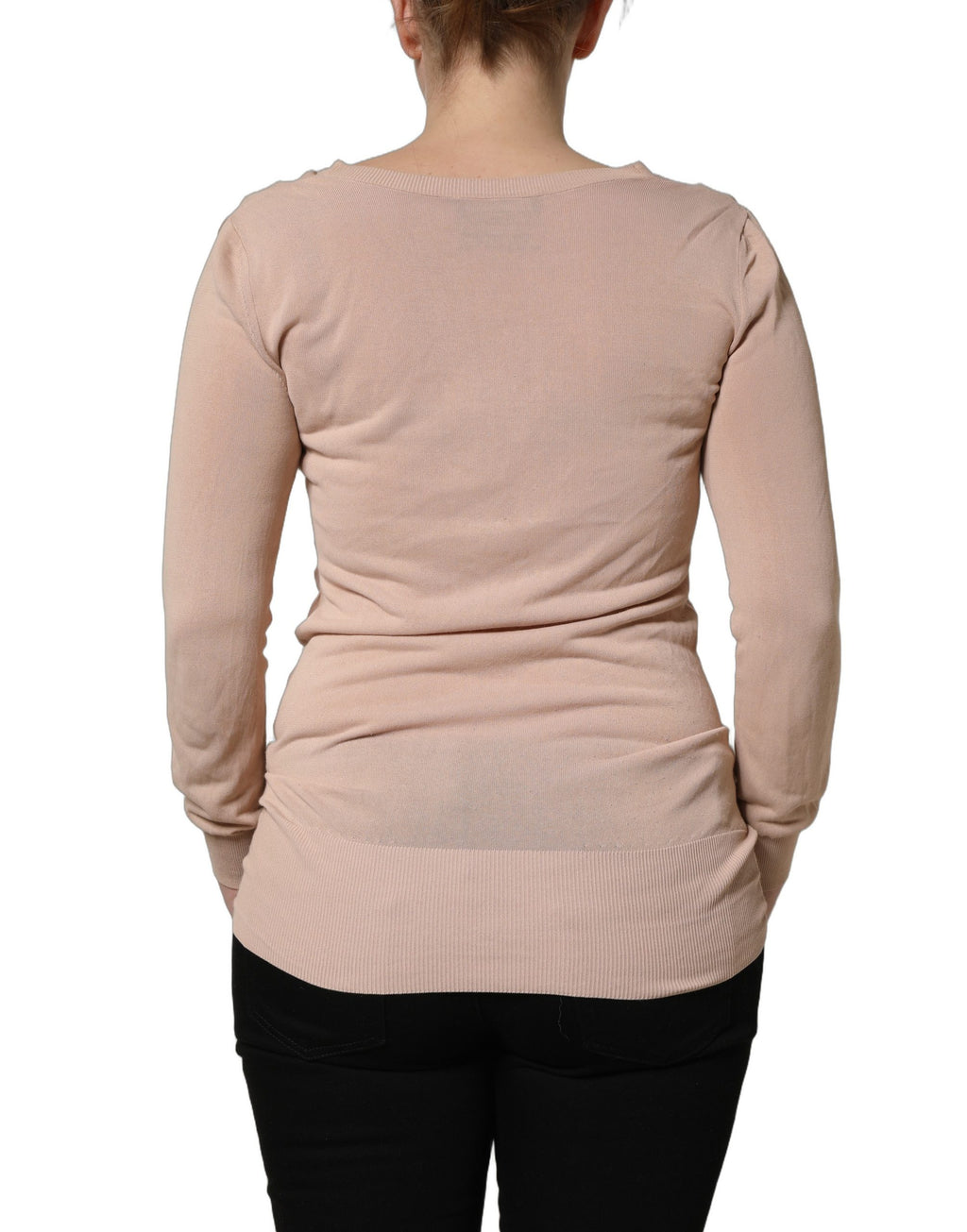 Beige Ribbed V-neck Front Tie Cardigan Sweater