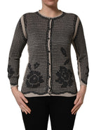 Black Floral Lace ButtonDownCardigan Sweater