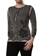 Black Floral Lace ButtonDownCardigan Sweater