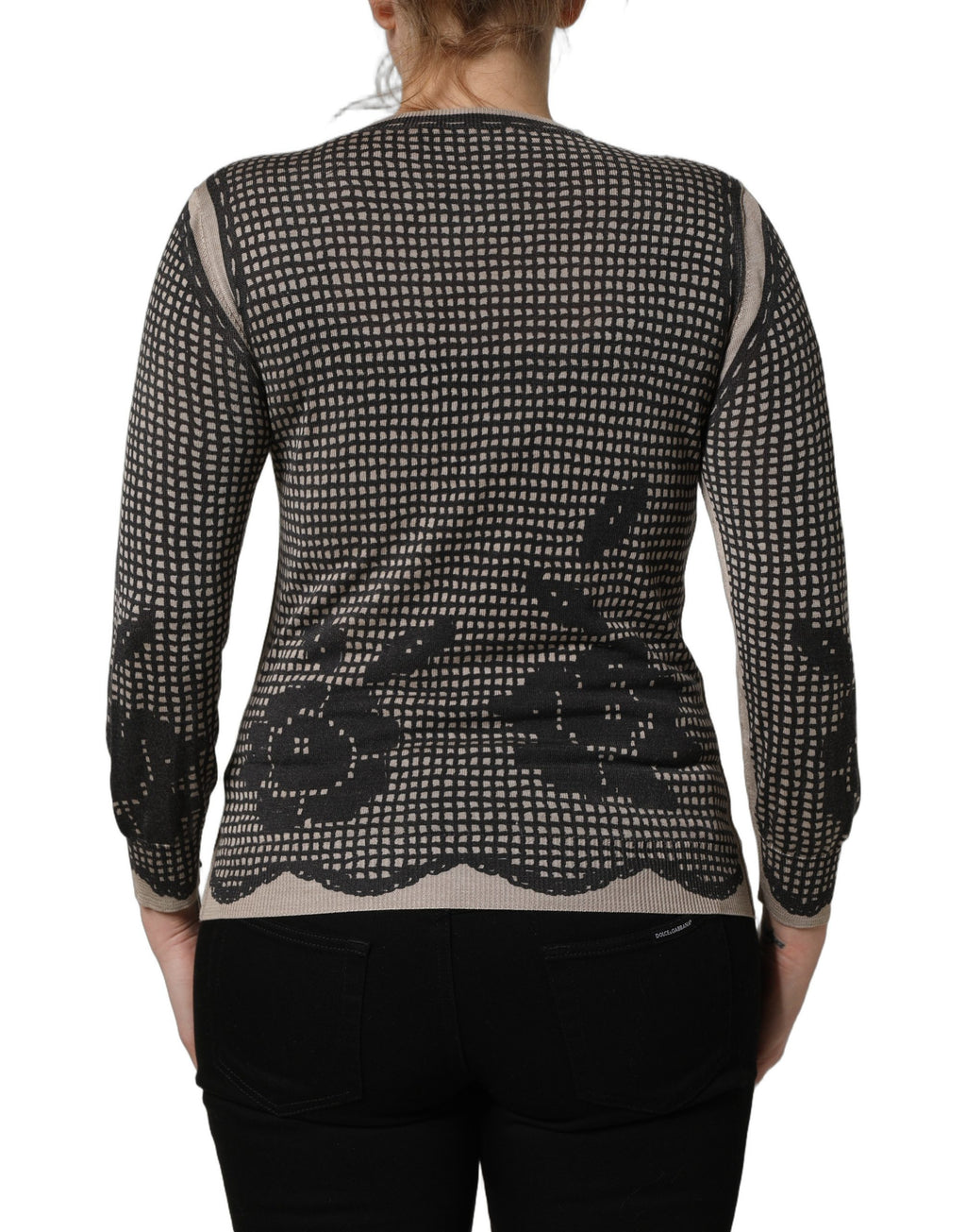 Black Floral Lace ButtonDownCardigan Sweater