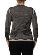 Black Floral Lace ButtonDownCardigan Sweater