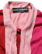 Pink Short Sleeves Buttoned Ascot Collar Top