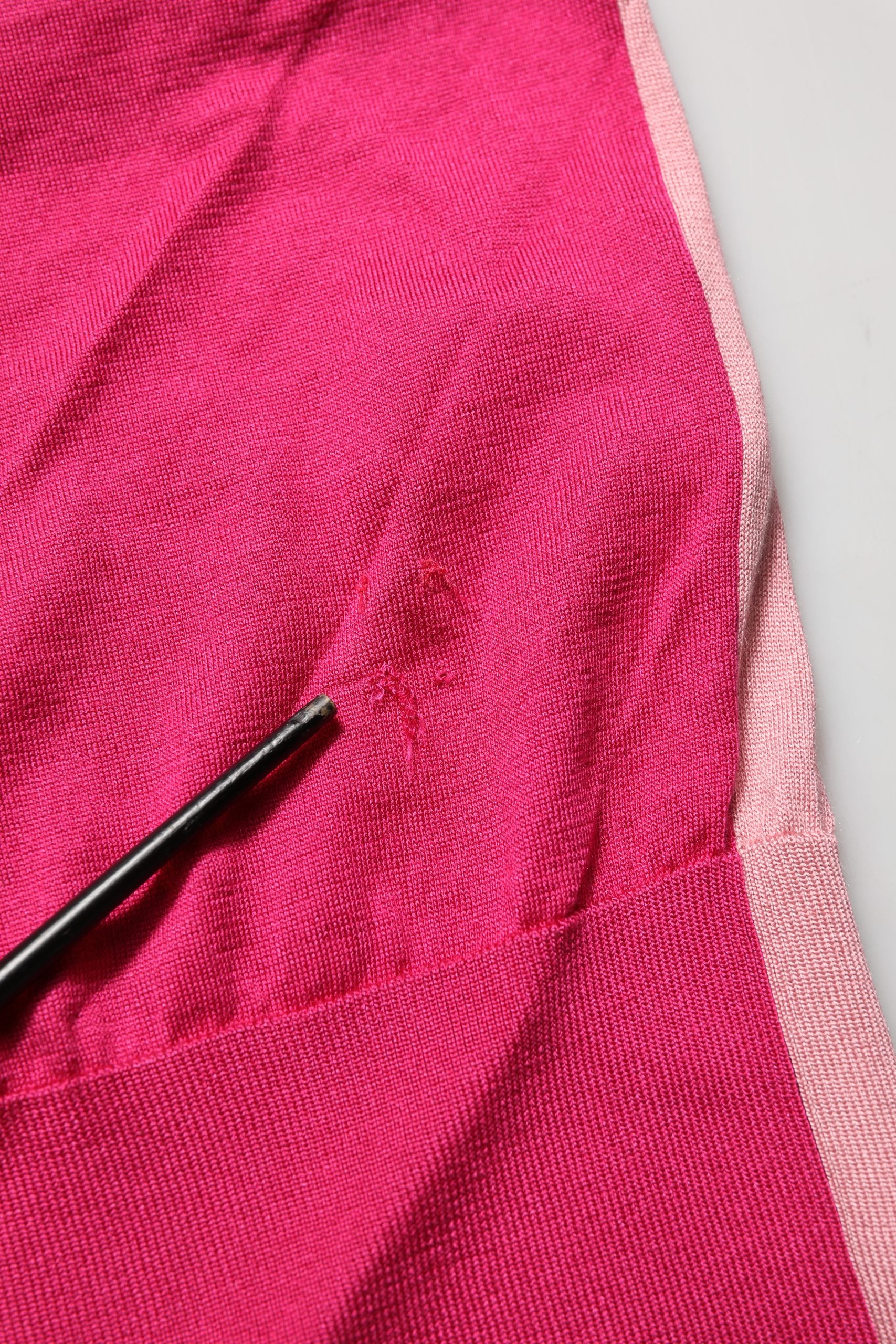 Pink Short Sleeves Buttoned Ascot Collar Top