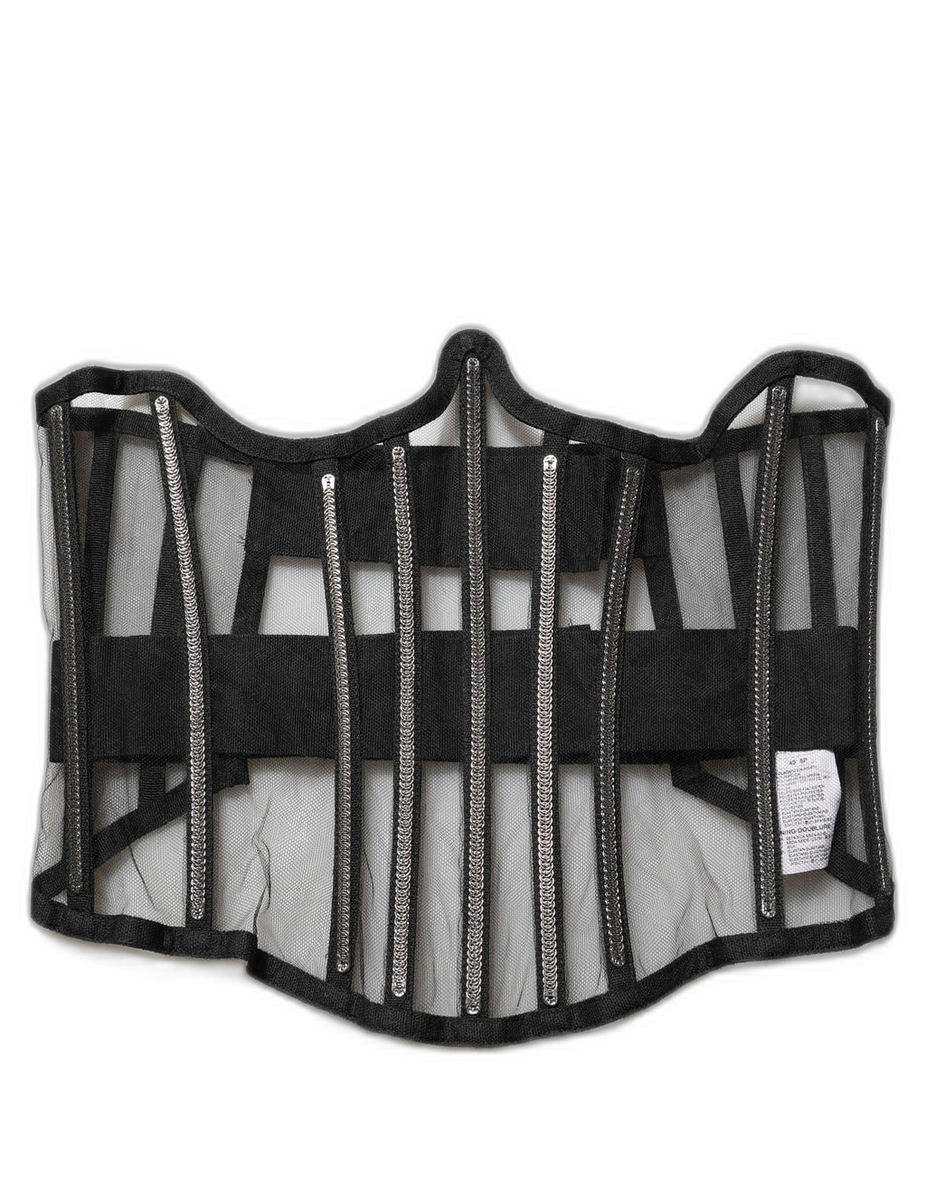 Black Sheer Tulle Bodysuit Cropped Corset Top