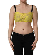 Yellow Cotton Crepe Chiffon Crop Bralette Top
