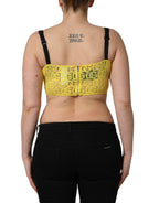 Yellow Cotton Crepe Chiffon Crop Bralette Top