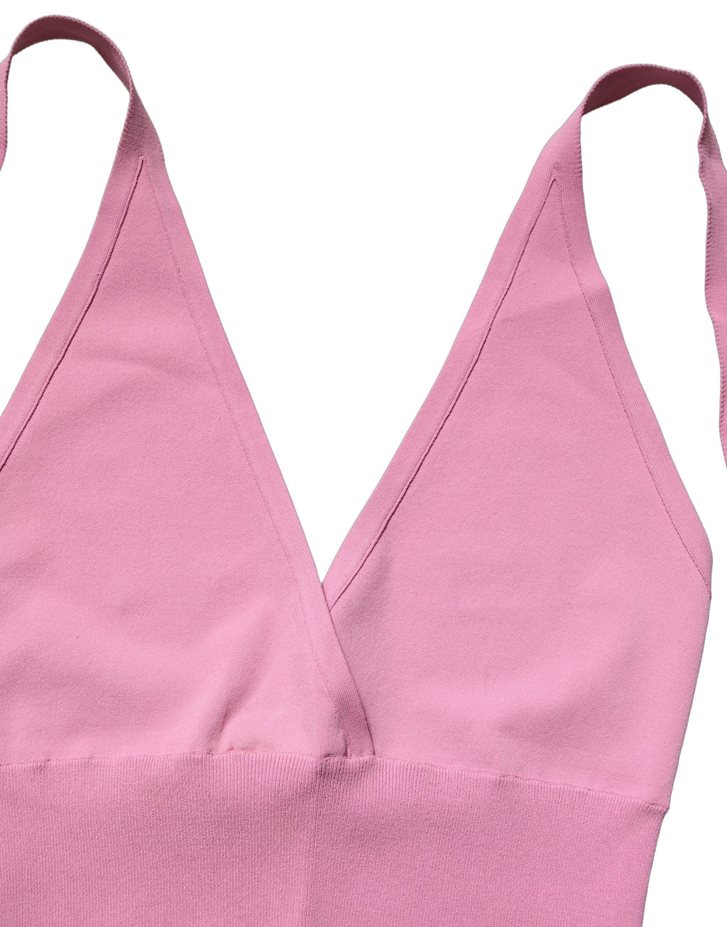 Pink Halter Neck Fitted Cropped Tank Top
