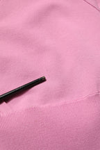Pink Halter Neck Fitted Cropped Tank Top