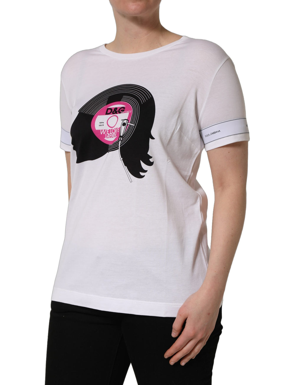White D&G WE LOVE JAPAN Print Cotton T-shirt